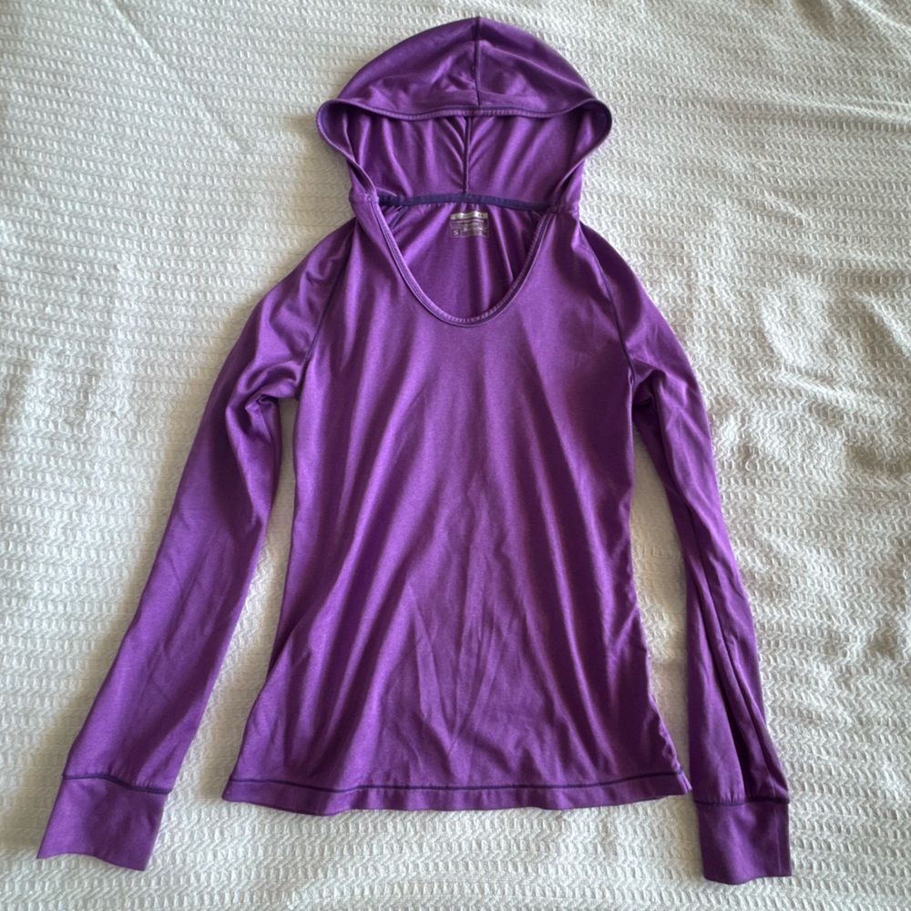 Purple Layer 8 Performance Quick-Dry hooded long sleeve top